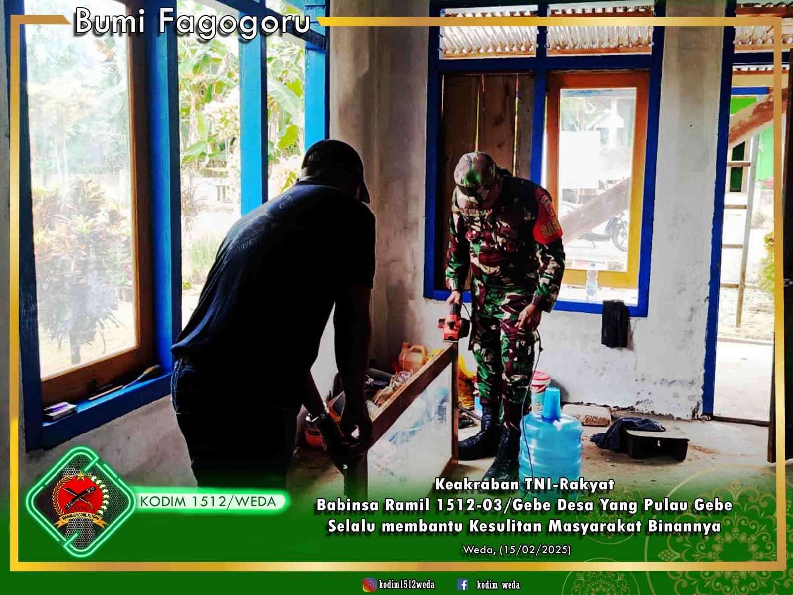 Keakraban TNI-Rakyat, Babinsa Ramil 1512-03/Gebe Desa Yang Pulau Gebe Selalu membantu Kesulitan Masyarakat Binannya