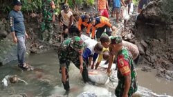Poktan Tani Makmur Bersama Babinsa Bendo, Bahu Membahu Pasang Talud di Sumber Air Mbah Bendo