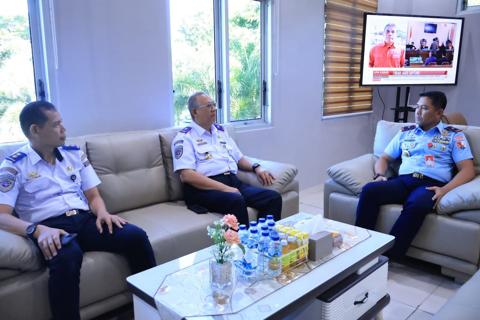 Danlanud Sultan Hasanudiin Terima Kunjungan Kepala Kantor Otoritas Bandar Udara Wilayah V Makassar