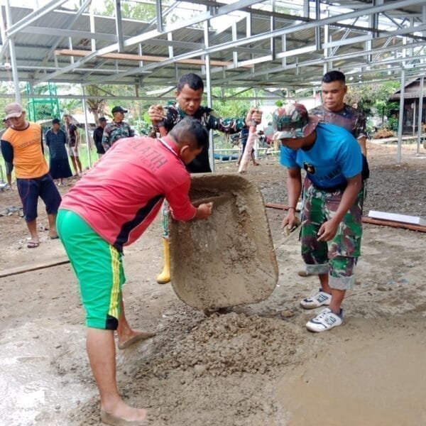 Kejar Target TMMD, Satgas Kodim 1002 HST Cor Teras Langgar Darussalam