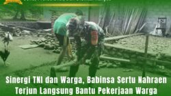 Sinergi TNI dan Warga, Babinsa Sertu Nahraen Terjun Langsung Bantu Pekerjaan Warga