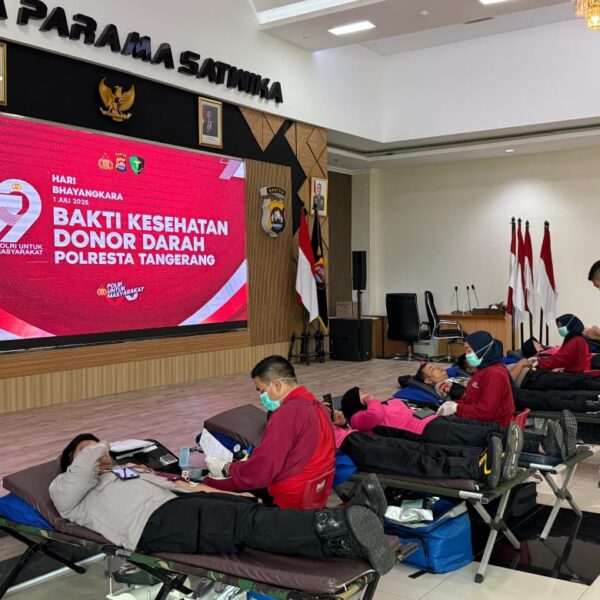 Donor Darah Warnai Hari Bhayangkara ke-79 di Polresta Tangerang