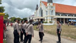 Pengaman di Perketat Saat Kawal Ibadah Misa Syukur Uskup Timika di Ayawasi