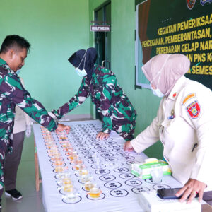 Cegah Penyalahgunaan Narkoba, Kodim 0906/Kkr Gelar Tes Urine Secara Berkala Cegah Penyalahgunaan Narkoba, Kodim 0906/Kkr Gelar Tes Urine Secara Berkala