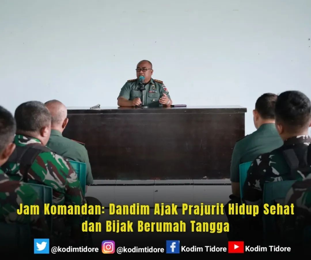 Jam Komandan: Dandim Ajak Prajurit Hidup Sehat dan Bijak Berumah Tangga