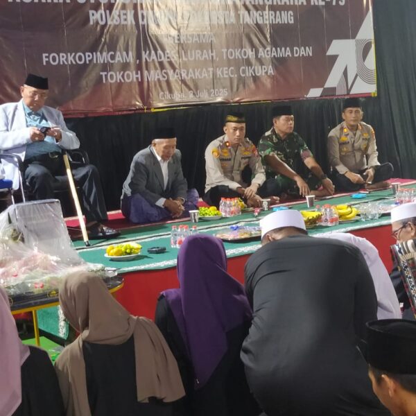 Polsek Cikupa Gelar Syukuran dan Doa Bersama Forkopimcam dan Tokoh Masyarakat di Momen HUT Bhayangkara ke-79