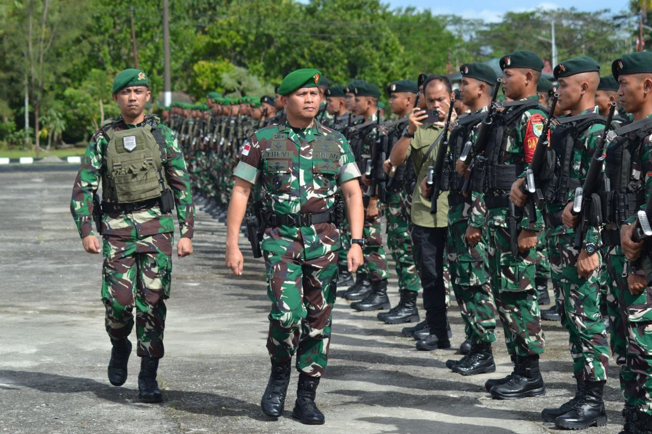 Dandim 1710/Mimika Hadiri Upacara Serah Terima Satgas Pam Obvitnas PT. Freeport Indonesia