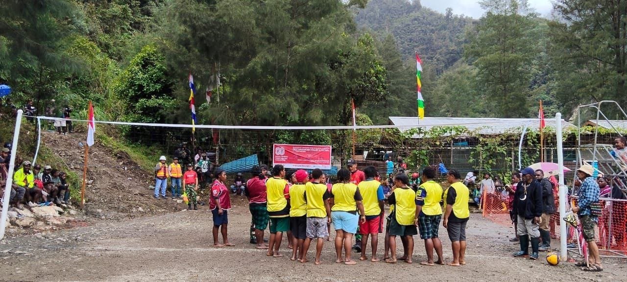 Sambut Kemerdekaan Republik Indonesia Ke-80, Koramil 1710-04/Tembagapura Bersama Jajaran Gelar Lomba Voli Untuk Masyarakat