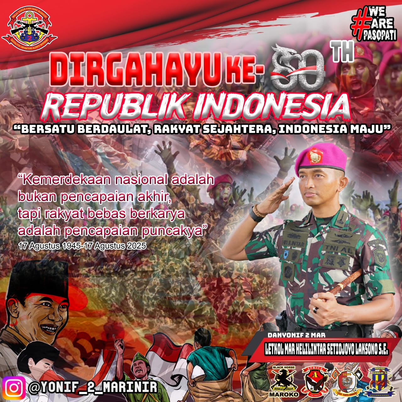 Danyon 2 Marinir Pasmar 1 Teguhkan Komitmen Indonesia Maju di HUT RI ke-80