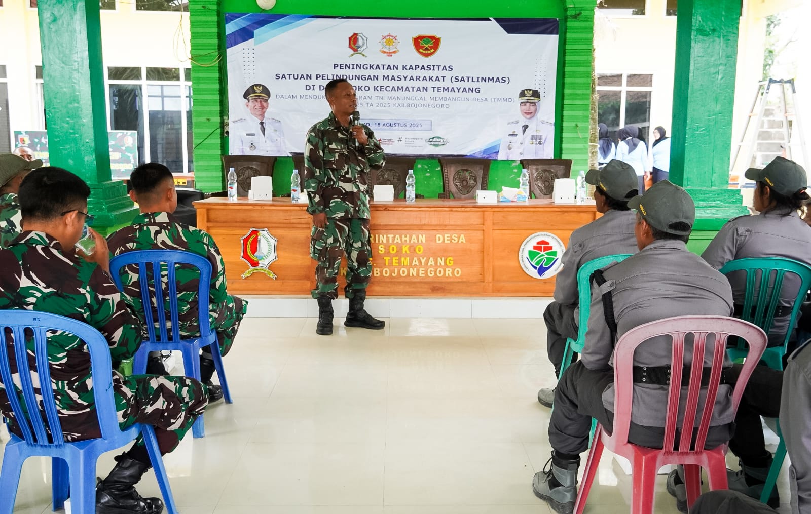 TMMD 125 Bojonegoro Gelar Pembinaan Anggota Linmas Desa Soko