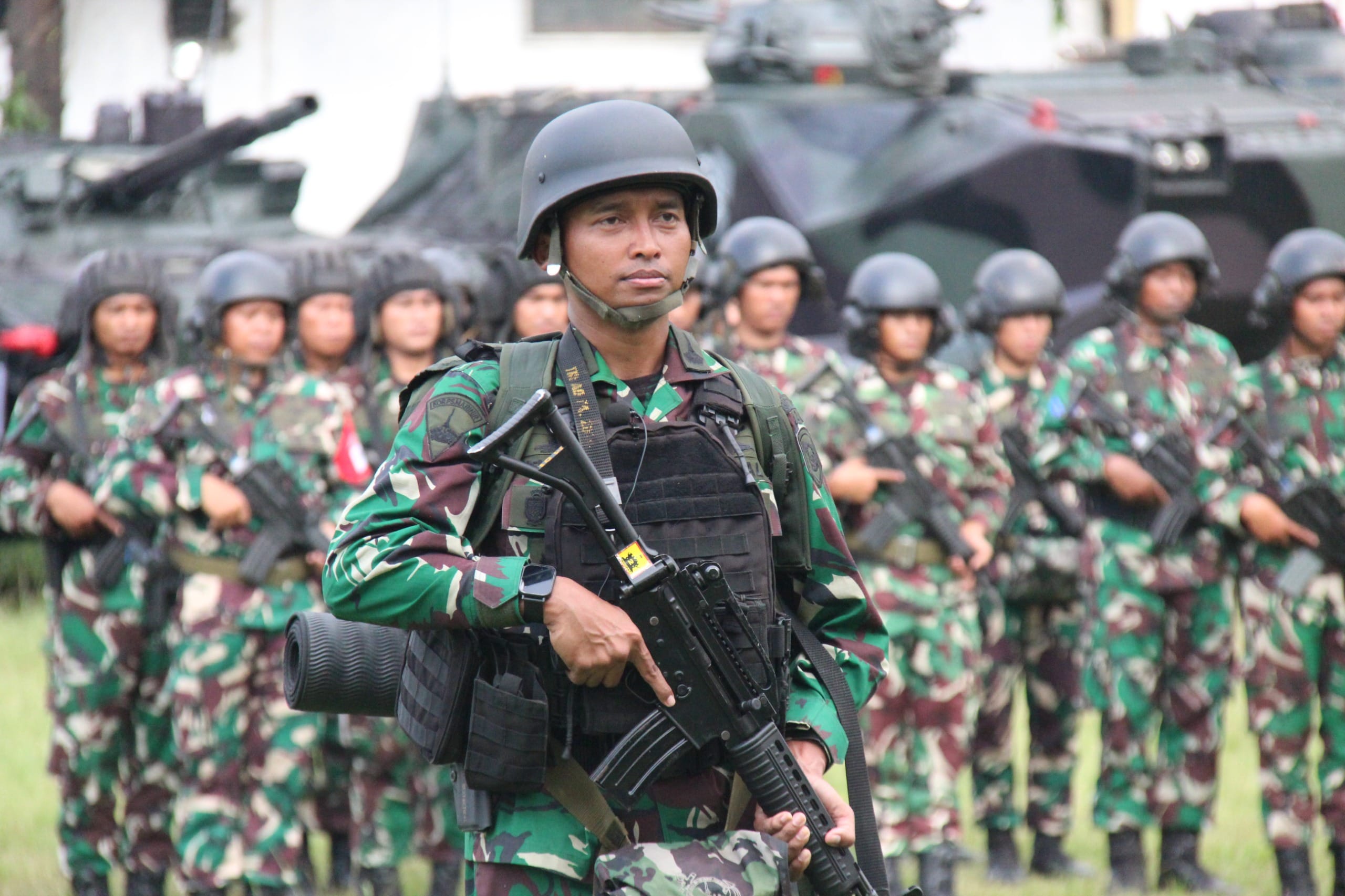 Danyonif 2 Marinir Pimpin Apel Pemeriksaan Kesiapan Operasi Latihan Bersama Gabungan Super Garuda Shield TA 2025