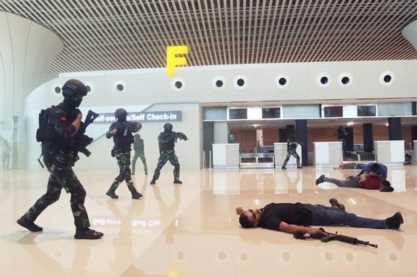 Lanud Sultan Hasanuddin Dukung Penuh Latihan Penanggulangan Keadaan Darurat (PKD) Bandara Sultan Hasanuddin