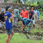 Hari Pertama TMMD ke-126 Kodim 1505/Tidore, Personil Satgas dan Warga Mulai Kerjakan Sasaran Fisik di Desa Wama