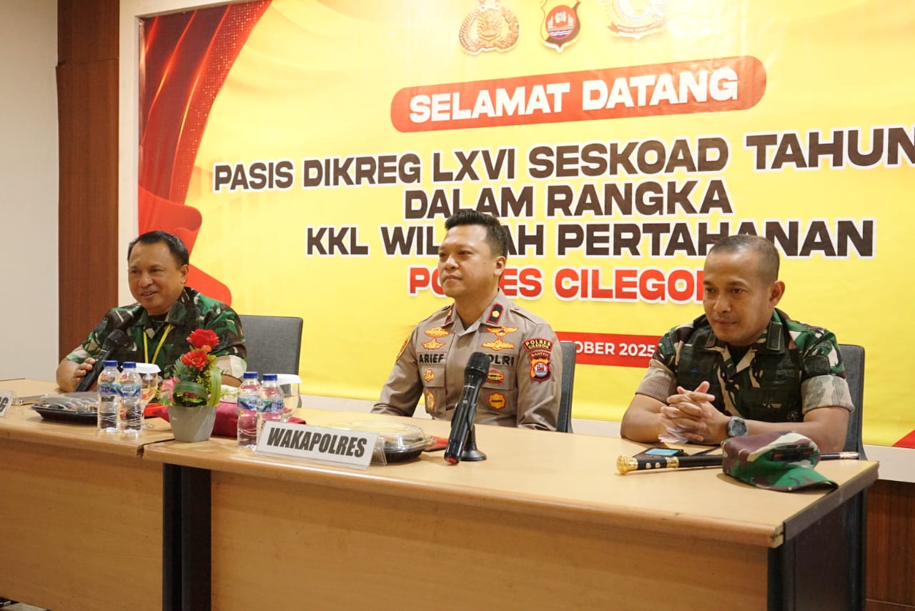 Perkuat Sinergitas TNI–Polri, Wakapolres Cilegon Sambut Baik Kunjungan Pasis Seskoad ke Polres Cilegon