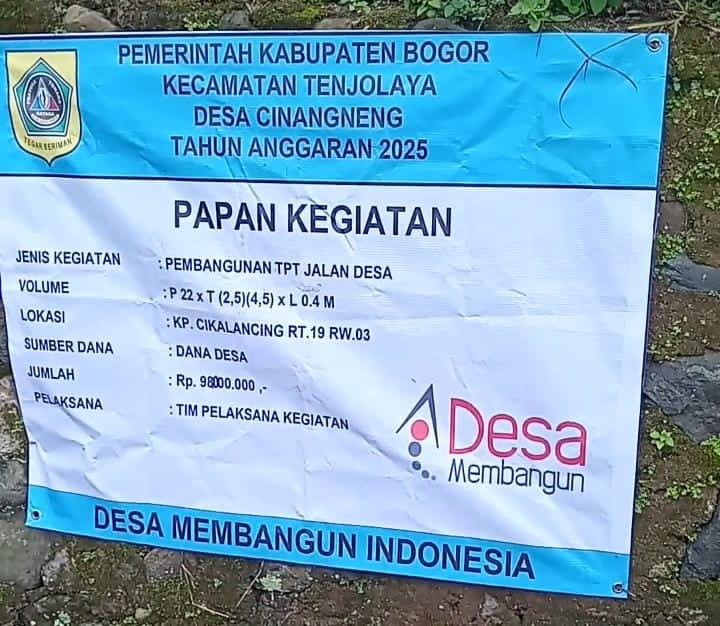 Pembangunan TPT Jalan Desa Cinangneng Diharapkan Tingkatkan Ketahanan Infrastruktur Desa Pembangunan TPT Jalan Desa Cinangneng Diharapkan Tingkatkan Ketahanan Infrastruktur Desa