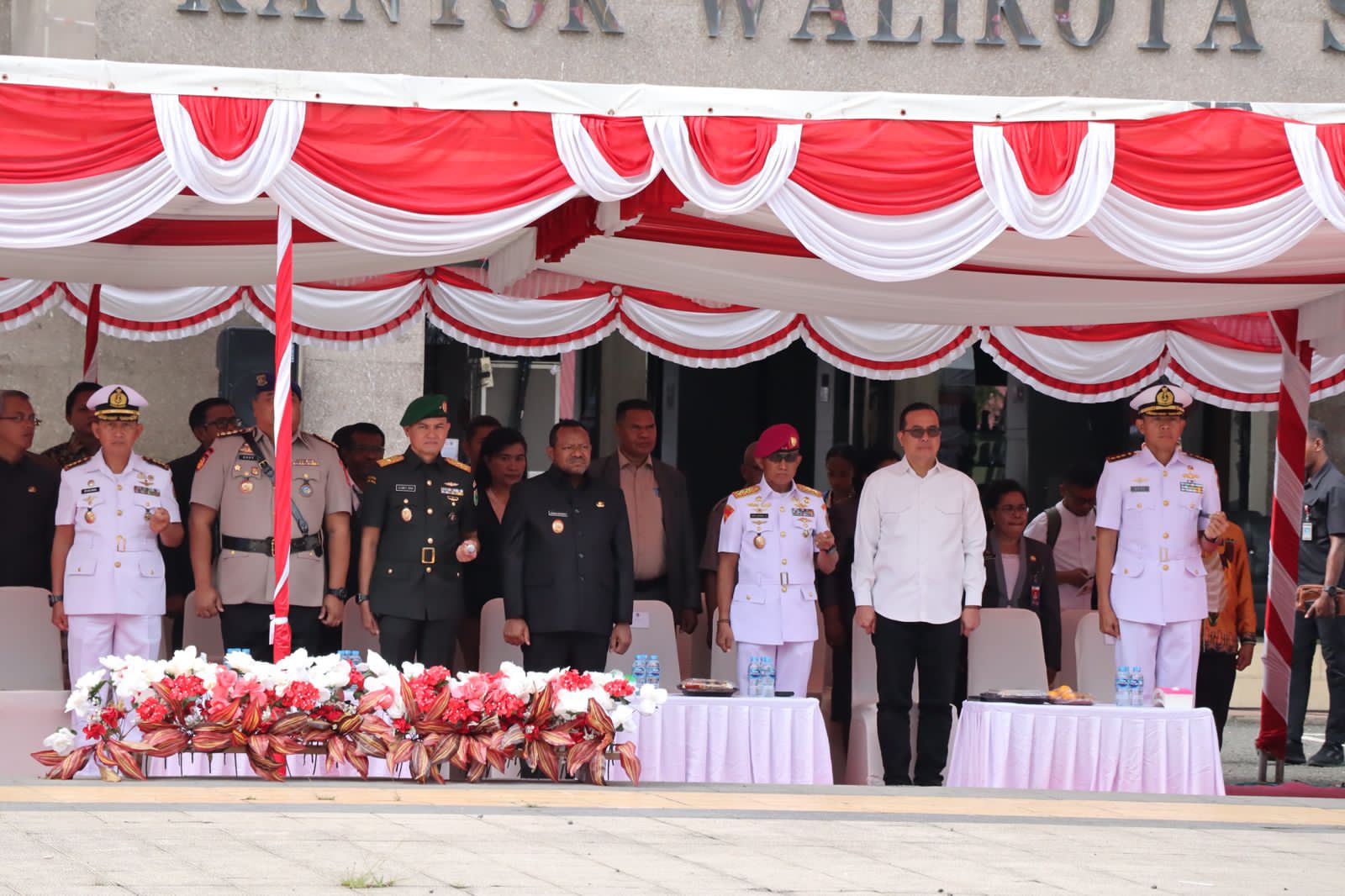 Teguhkan Semangat Persatuan, Dansatrol Kodaeral XIV Hadiri Upacara Peringatan Sumpah Pemuda Di Sorong