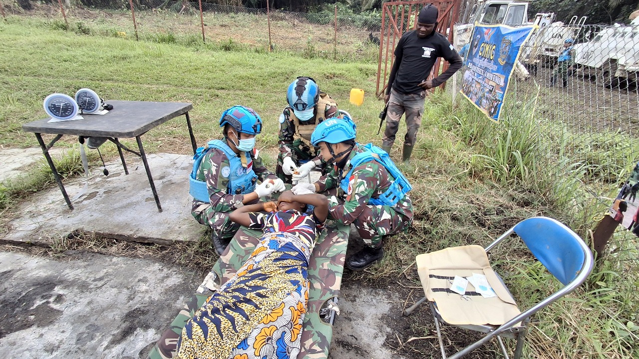Satgas INDORDB XXXIX-G MONUSCO Kampanye Kesehatan di POB Komanda