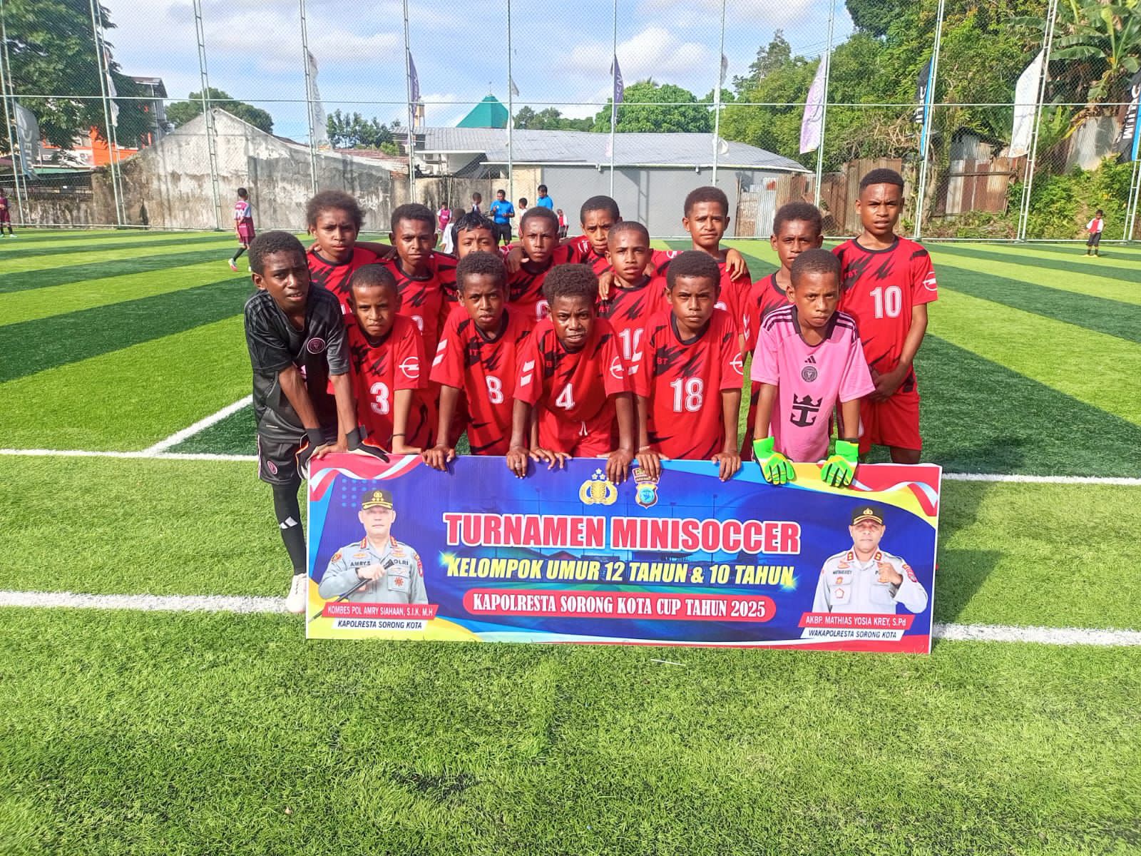 Binaan Kapolresta Sorong Kota, Kokoda FC Menang 4–2 di Laga Pembuka Mini Soccer Kapolresta Cup 2025