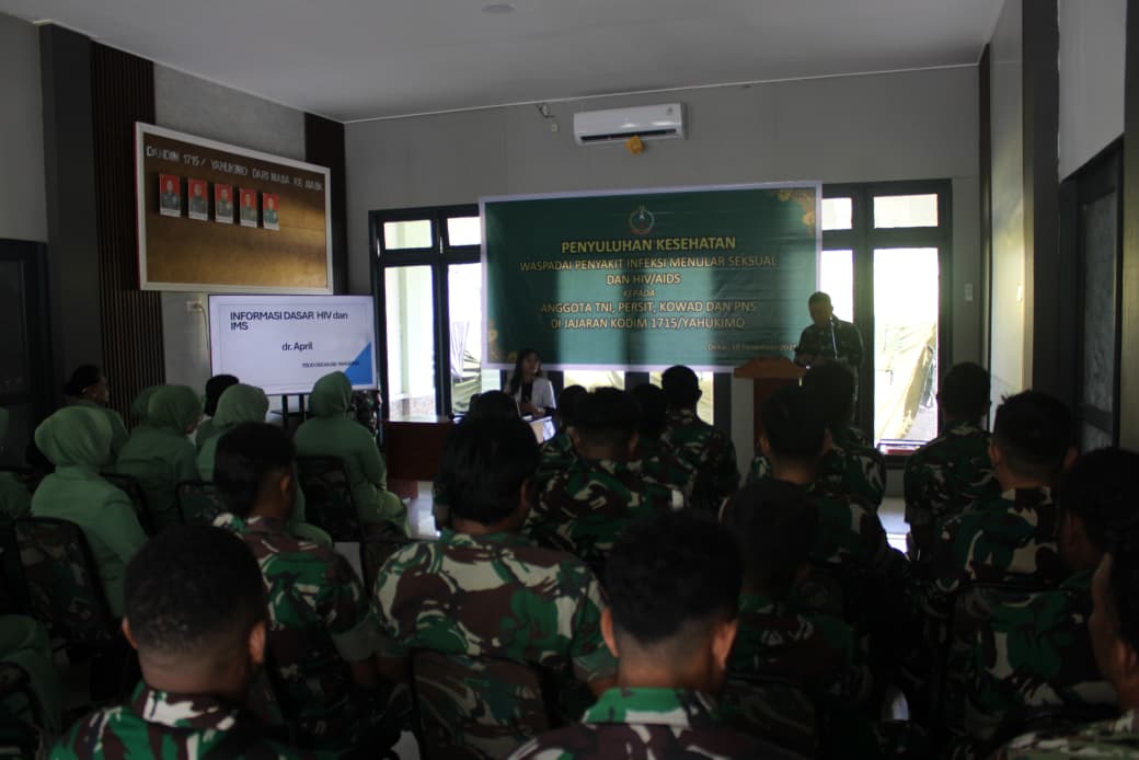 Kodim 1715/Yahukimo Gelar Penyuluhan HIV/AIDS Guna Cegah Penyebaran di Kalangan Prajurit dan Persit