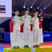 Alfi  Kusuma Anggota TNI Atlet Taekwondo Meraih Medali Emas Sea Games 2025 Thailand