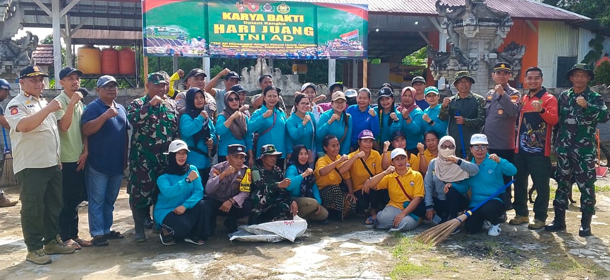 Peringati Hari Juang TNI AD, Koramil14 Gelar Karya Bakti Pembersihan Tempat Ibadah