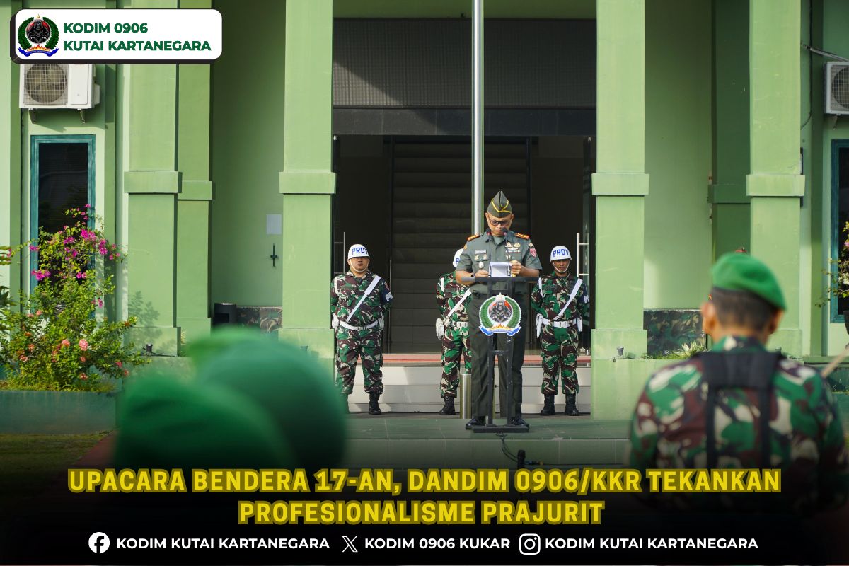 Upacara Bendera 17-an, Dandim 0906/Kkr Tekankan Profesionalisme Prajurit
