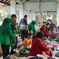 Sambut HUT ke- 80 Persit KCK, Kodim Bojonegoro Gelar Donor Darah dan Layanan Kesehatan Gratis