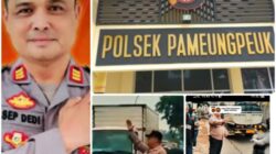 Polsek Pameungpek Polresta Bandung Unit Samapta Lakukan Pengaturan Lalu Lintas Rawan Macet