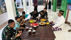 Hangatnya Kebersamaan, Anggota Satgas TMMD Buka Puasa Bersama Warga di Masjid Al Muhajirin