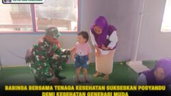 Babinsa Bersama Tenaga Kesehatan Sukseskan Posyandu Demi Kesehatan Generasi Muda