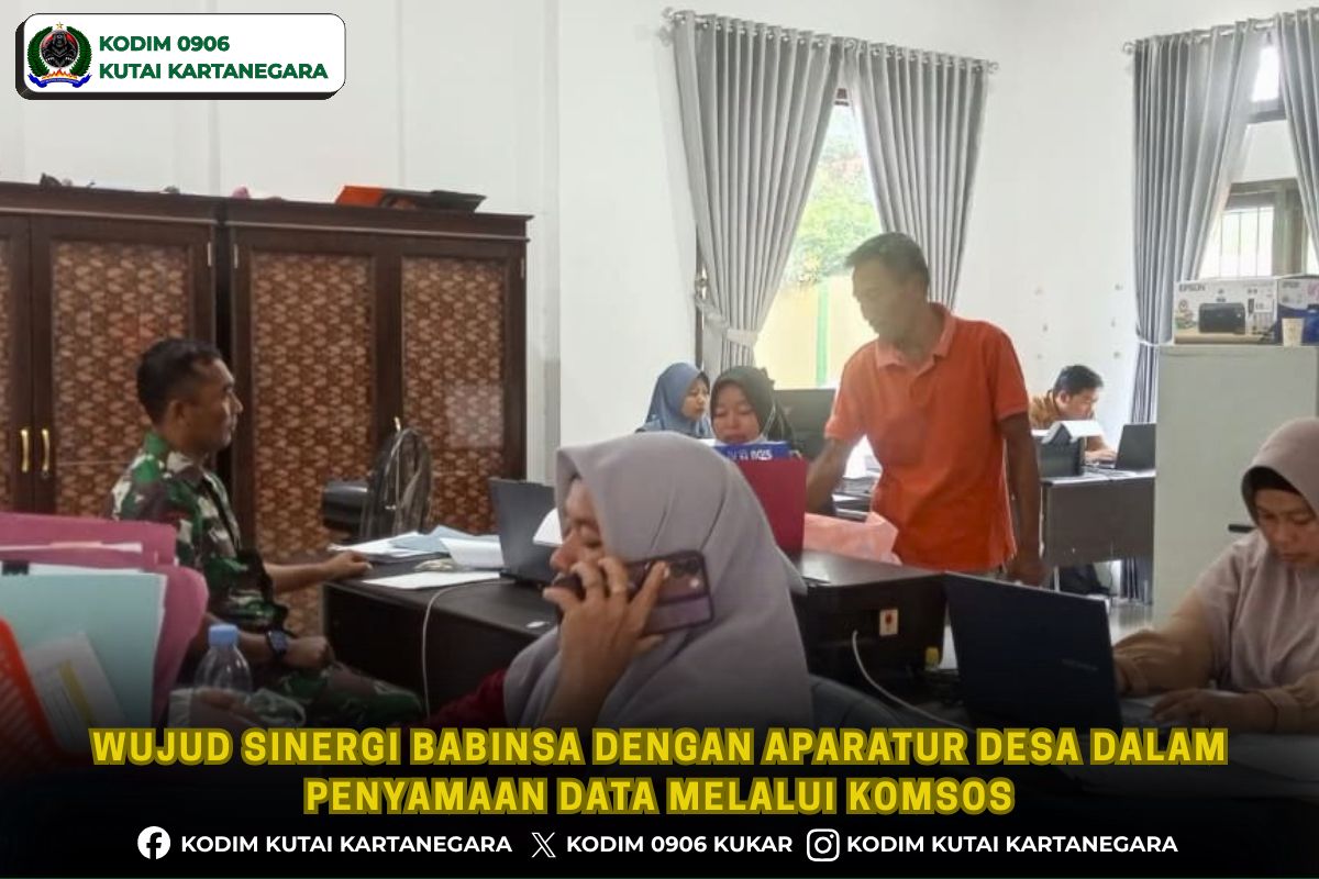 Wujud Sinergi Babinsa dengan Aparatur Desa dalam Penyamaan Data Melalui Komsos