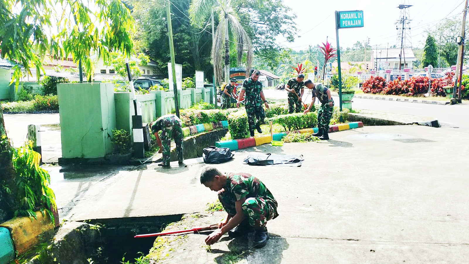 Percantik Pangkalan, Koramil 01/Penajam Kerja Bhakti Benahi Pangkalan
