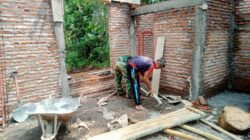 TMMD ke-128 Bangun Musholla Baiturrahman di Dusun Ledok Desa Brabe, Progres Capai 40 Persen