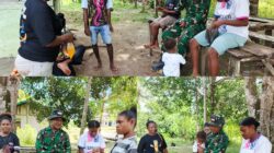 Jalin Komsos Dengan Mama-Mama, Anggota Satgas TMMD Makan Pinang Bersama Warga