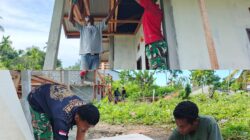 Pemasangan Plafon RTLH TMMD Ke-128 Kodim 1801/Manokwari Terus Dikebut