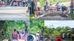 Kebut Pengecoran Jalan, Satgas TMMD KE-128 Kodim 1801/Manokwari Kejar Target Pembangunan
