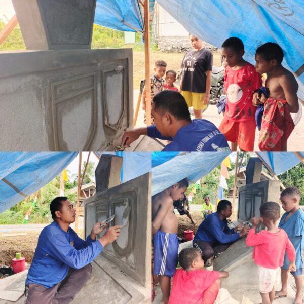 Satgas TMMD Ke-128 Kodim 1801/Manokwari Mulai Pembuatan Tugu Prasasti Satgas TMMD Ke-128 Kodim 1801/Manokwari Mulai Pembuatan Tugu Prasasti