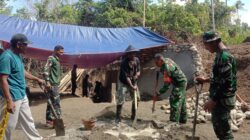 Tak Kenal Lelah, Anggota Kodim 1505/Tidore dan Warga Pacu Pembangunan Jembatan Garuda