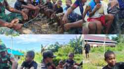 Keakraban Anak-Anak Bersama Anggota Satgas TMMD ke-128 Kodim 1801/Manokwari