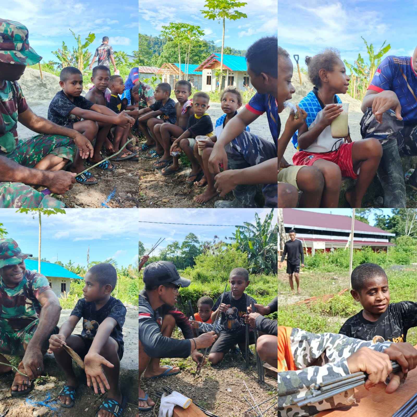 Keakraban Anak-Anak Bersama Anggota Satgas TMMD ke-128 Kodim 1801/Manokwari