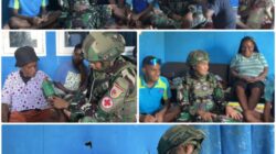 Syukur dan Senyum, Satgas Yonif 521/DY Berikan Pelayanan Gratis di Distrik Kobakma