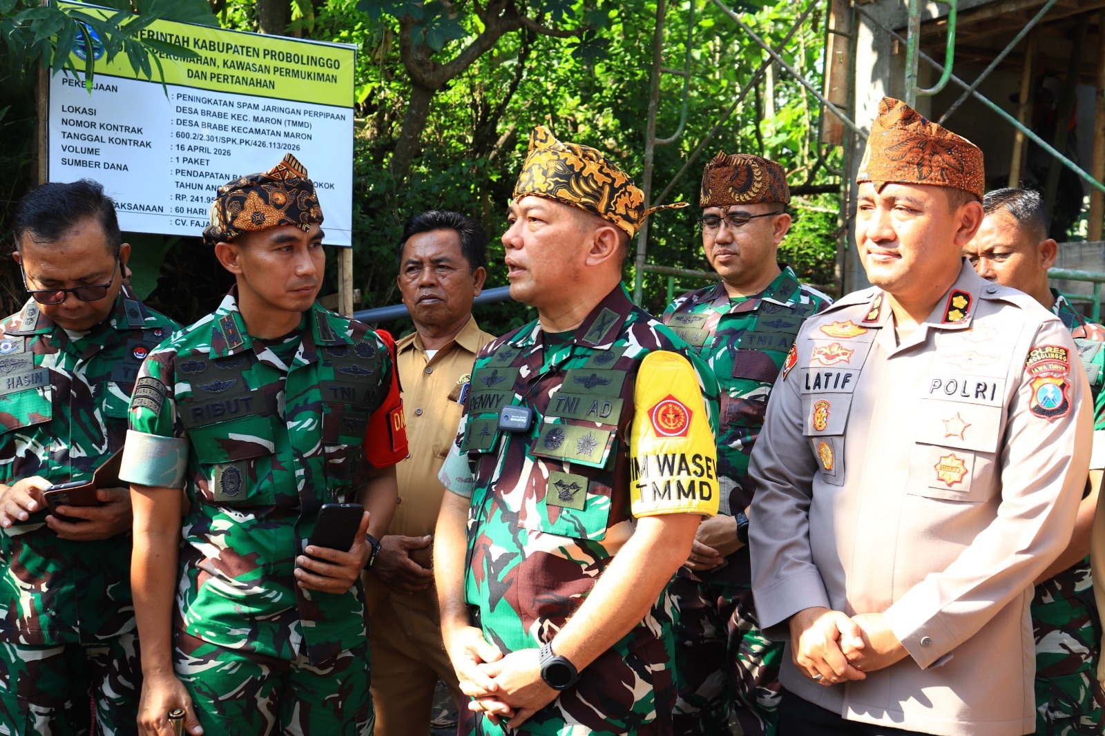 Tim Wasev Sterad TNI Melakukan Kunjungan Kerja Ke Lokasi Program TMMD Ke 128 di Desa Brabe