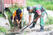 Jumat Bersih, Warga dan Babinsa Nenang Kompak Gotong Royong Jaga Kebersihan Lingkungan