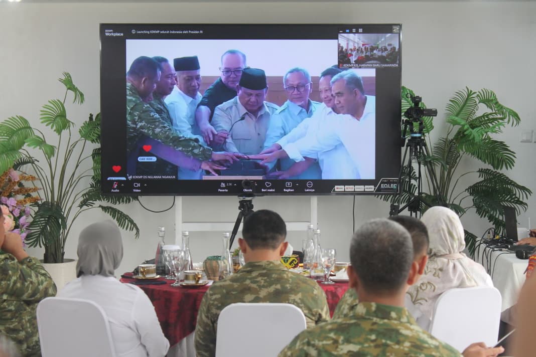 Melalui Vicon, Kasrem 091/ASN Ikuti Launching Operasionalisasi 1.061 KDKMP oleh Presiden Prabowo Subianto