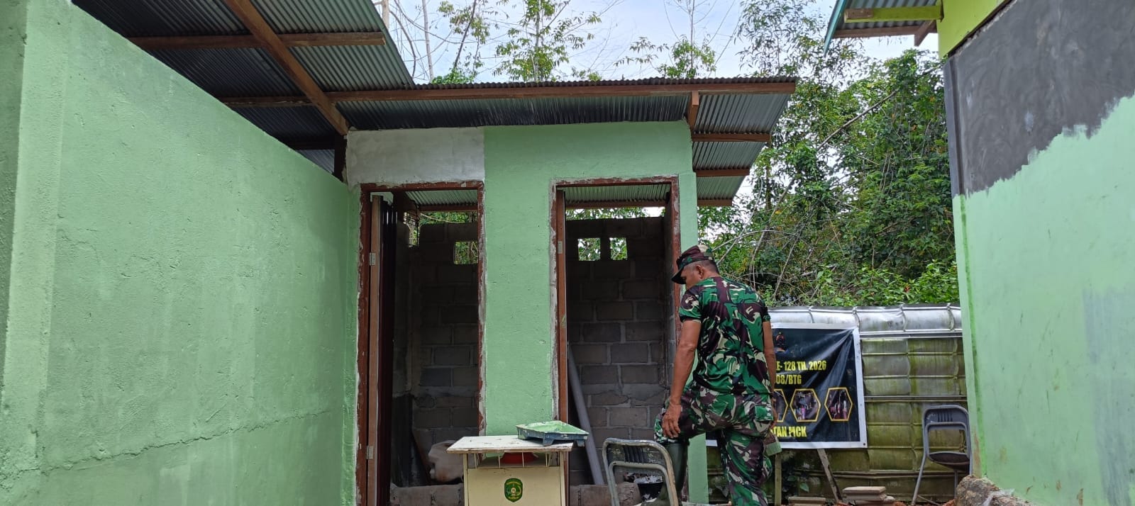 Fasilitas MCK Ponpes DDI Marangkayu Hampir Selesai, Bukti Kepedulian Personel Satgas TMMD Ke-128 Kodim 0908/Bontang