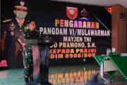 Pangdam VI/Mulawarman Kunjungi Kodim 0908/Bontang, Berikan Arahan kepada Prajurit