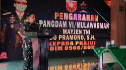 Pangdam VI/Mulawarman Kunjungi Kodim 0908/Bontang, Berikan Arahan kepada Prajurit