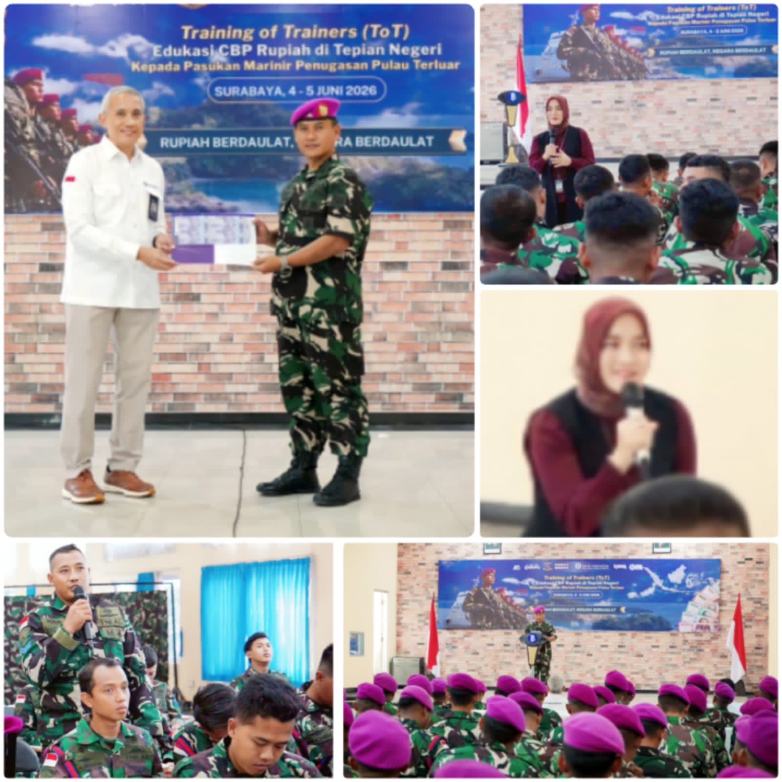 Perkuat Kedaulatan di Perbatasan, BI Jatim dan Pasmar 2 Gelar ToT Edukasi Rupiah untuk Satgas Pulau Terluar