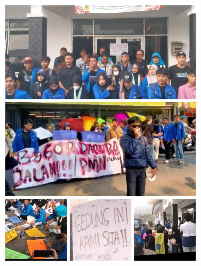 PMII Segel Kantor UPTD Wilayah IV, Desak Evaluasi Kepala UPTD dan Percepatan Perbaikan Jalan Rusak