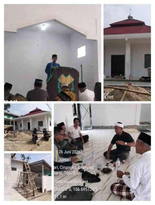 Jum'at Keliling, Kepala Desa Cinangka Tinjau Pembangunan Masjid Nurul Ikhsan di Kampung Cinangka Wates